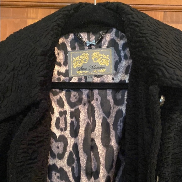 Steve Madden Ladies Black Jacket Mid-Length Button Front Size Large - Picture 11 of 14